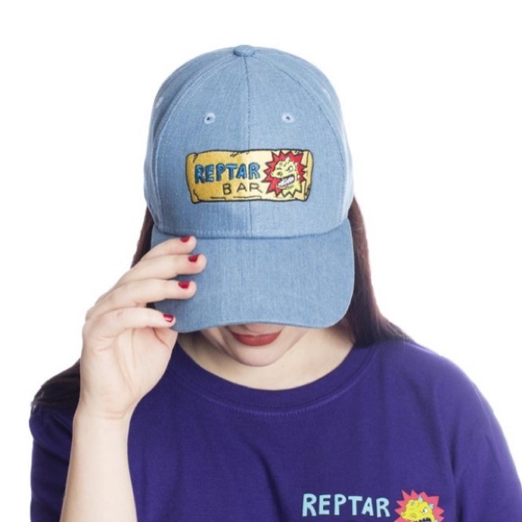 Nickelodeon Accessories - REPTAR BAR Rugrats Denim Hat NEW Nickelodeon Accessories - REPTAR BAR Rugrats Denim Hat NEW